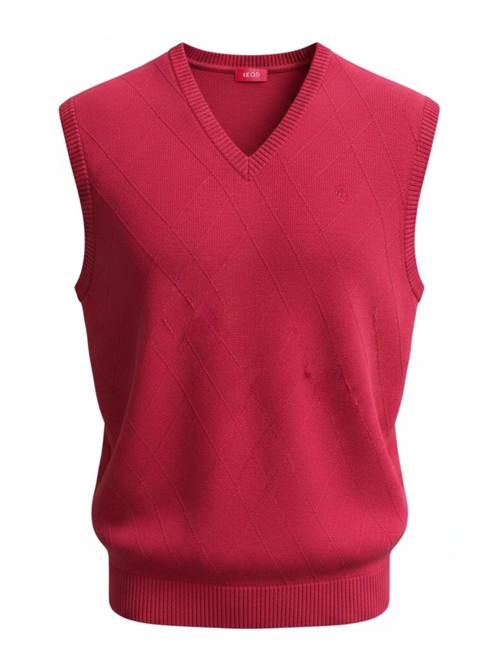 Izod Men’s Red Cotton Sweater Vest V Neck size XL